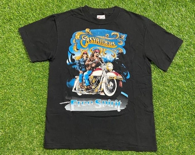Vintage Easyriders T Shirt Tee Size Medium M Las Vegas Nevada Harley Bike Week HOG 3D Eagle Motorcycle Truckers Biker 1990s 90s