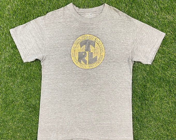 Vintage MTV TRL Total Request Live T Shirt Tee Size Medium Classic Music Videos 1990s 90s Paper Thin Distressing