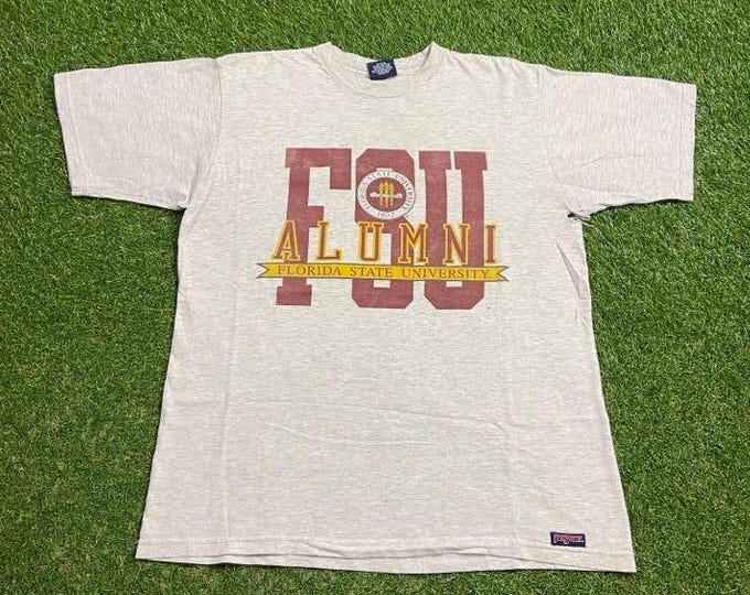 Vintage Florida State University Alumni T Shirt Tee Made USA Size Large L Seminoles NCAA College Football FSU Tallahassee 1990s 90s