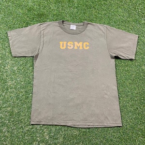Vintage USMC United States Marines Corps T Shirt Tee The Cotton Exchange Made USA Size Large L Navy Army Military 1990s 90s