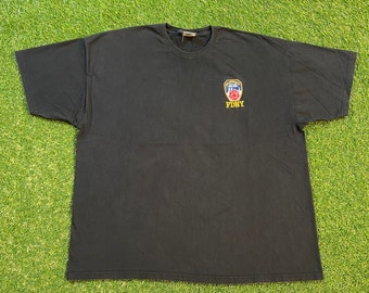 Camiseta vintage FDNY de Jerzees, talla XXL (2XL), Departamento de Bomberos de Nueva York, NYC, década de 1990.