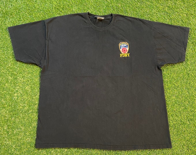 Vintage FDNY T Shirt Tee Jerzees Size XXL 2XL New York Fire Department NYC 1990s 90s