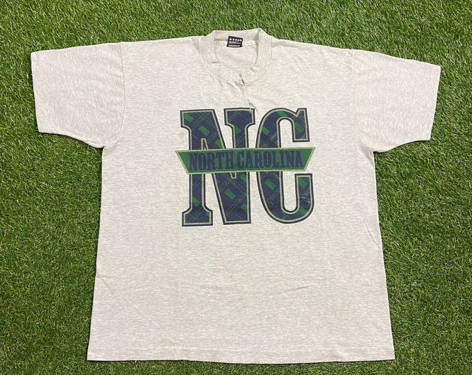 Vintage North Carolina T Shirt Tee Made USA Size Xtra Large XL Rocky Mountain NC Charlotte 1990s 90s