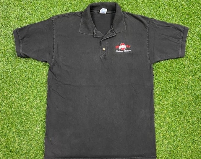 Vintage Ohio State University 2002 National Champions Polo Shirt Size Large L Cleveland NCAA College Buckeyes Classic Football Basketball