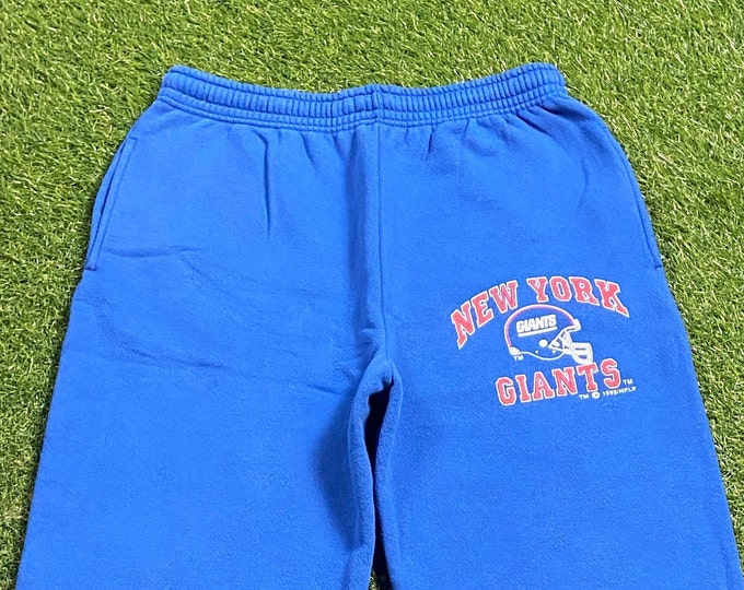 Vintage New York Giants Sweat Pants Competitor Made USA Size Large L Workout Pants NFL Football NYC Big Blue 1990s 90s Eli Warm