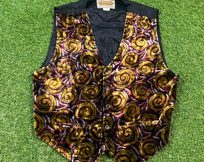 Vintage Artsy Vest Paragraff Size Xtra Large XL Wacky Fun Art Original Classic Party Festival Pop 1980s 80s