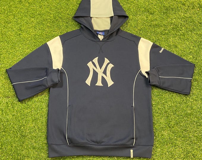 Vintage New York Yankees Hoodie Sweatshirt Reebok Size Small S MLB Baseball Bronx Bombers Jeter 1990s 90s Pull Over Oversized