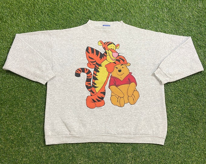 Vintage Winnie the Pooh Crewneck Sweatshirt Made USA Size Xtra Large XL Tigger Piglet Walt Disney World 90s WDW Disneyland Pull Over