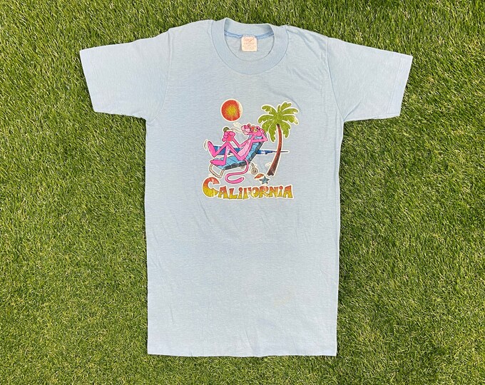 Vintage Pink Panther T Shirt Tee Sport T Made USA Size Medium M Classic Cartoon 1980s 80s