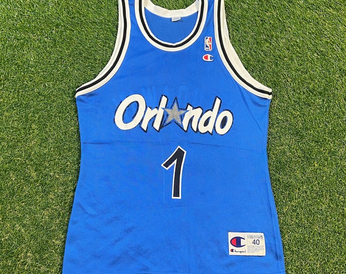 Vintage Penny Hardaway #1 Orlando Magic Jersey Champion Made USA Size 40 NBA Basketball Florida Shaq 1990s 90s