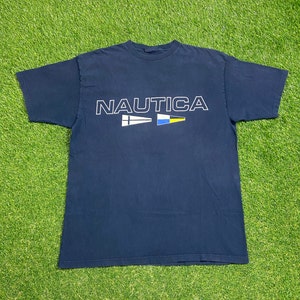 Vintage Nautica T Shirt Tee Size Xtra Large XL Quality Comfortable Fit American Apparel 1990s Sailing Gear Yacht Ocean 90s
