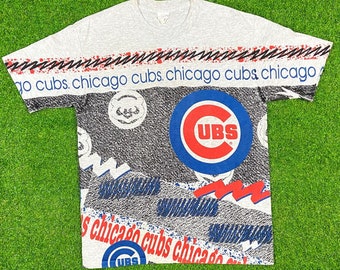 Vintage Chicago Cubs All Over Print T Shirt Tees Maje… - Gem