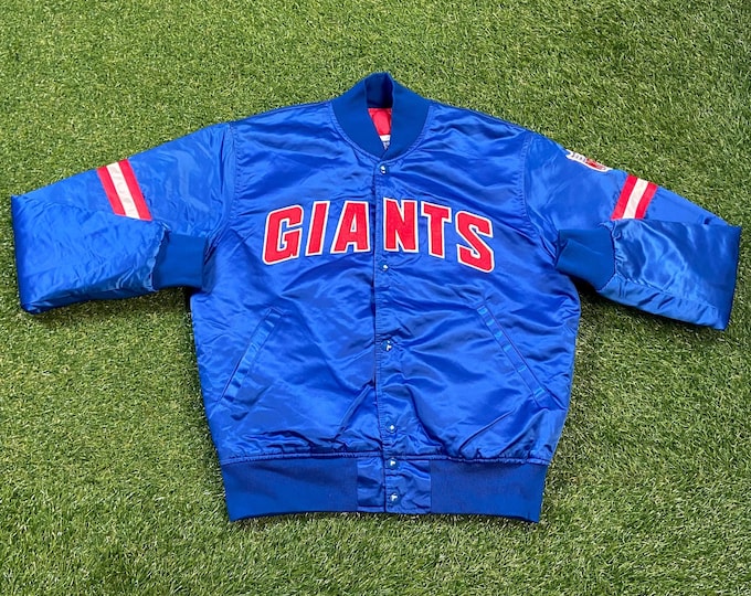 Vintage New York Giants Jacket Bomber Varsity Style Coat Starter Size Medium M NFL Football Classic NY Eli Meadowlands 1990s 90s