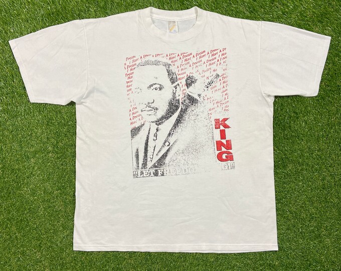 Vintage Martin Luther King Jr T shirt Tee Jerzees Made USA Size Xtra Large XL Civil Rights Movement Charity Freedom Peace Love Unity MLK