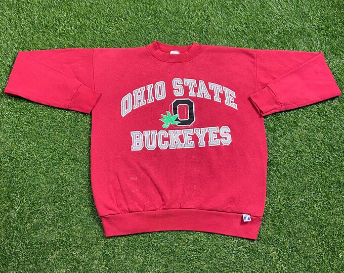 Vintage Ohio State University Crewneck Sweatshirt Made USA Size L Cleveland NCAA College Buckeyes Classic Football Basketball 1990s 90s