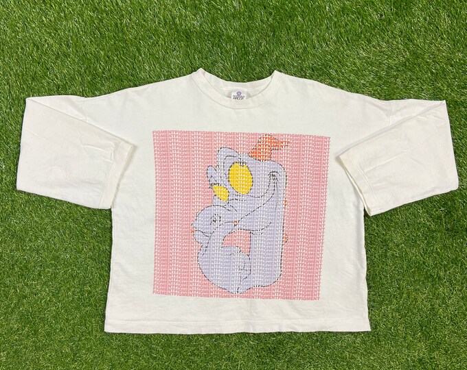 Vintage Epcot Center Figment Crewneck Sweatshirt Made USA Size Medium M Walt Disney World Magic Kingdom Classic Rare Pull Over Crop
