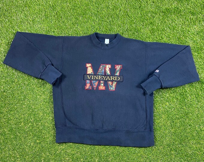 Vintage MV Vineyard Winery Crewneck Sweatshirt Size Large L Somerset California Classic Drink Alcohol Pull Over Oversized