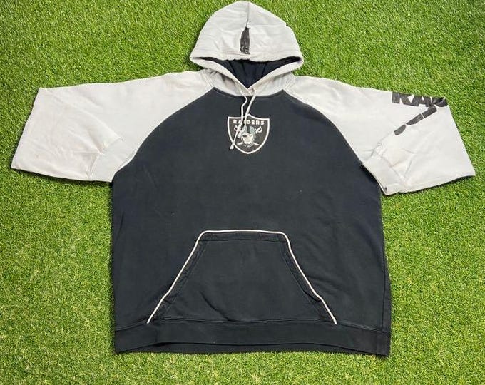 Vintage Oakland Raiders Hoodie Sweatshirt Reebok Size XXL 2XL NFL Football Los Angeles California Las Vegas NWA Pull Over Oversized 1990s