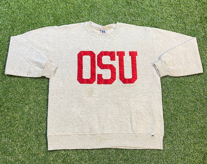 Vintage Ohio State University Crewneck Sweatshirt Made Usa Size Xtra Large XL Cleveland NCAA College Football Basketball OSU 1990s Pull Over
