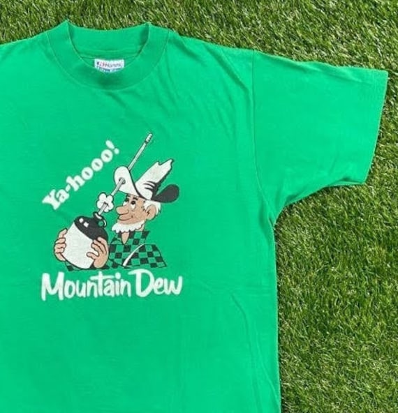 Vintage Mountain Dew T Shirt Tee Hanes Made USA Size Medium M PepsiCo View 2