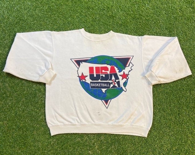Vintage Olympic Team USA Basketball Crewneck Sweatshirt Hanes Made USA Size Xtra Large XL Basketball 1996 1990s 90s Olympics Rare Dream Team