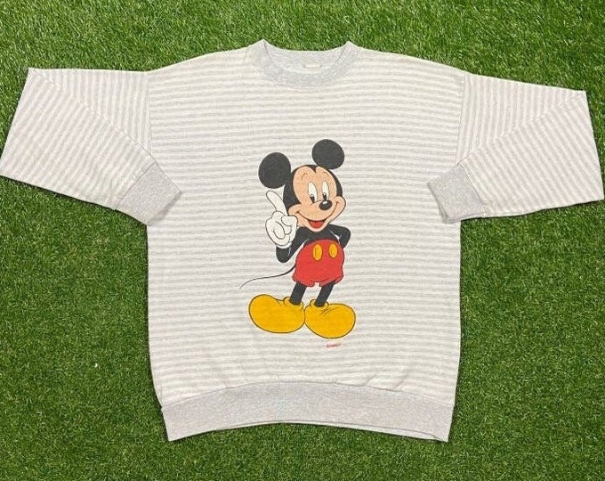 Vintage Mickey Mouse Crewneck Sweatshirt Size Large L Walt Disney World WDW Disneyland Magic Kingdom Pull Over 1990s 90s