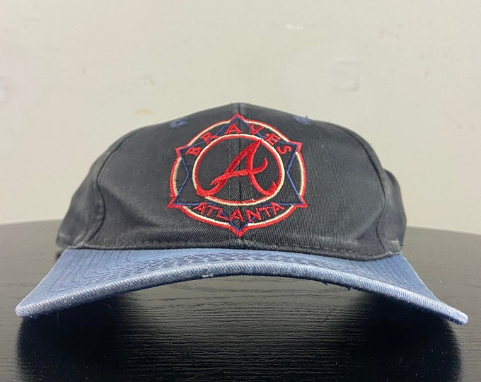 Vintage Atlanta Braves Snapback Hat OSFA MLB Baseball Georgia ATL National League Classic Hank Aaron 1990s 90s