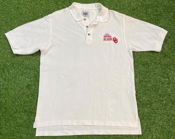 Vintage University of Oklahoma Sooners Polo Shirt Lee Sport Size Medium M NCAA College Football 2004 Nokia Sugar Bowl 00s