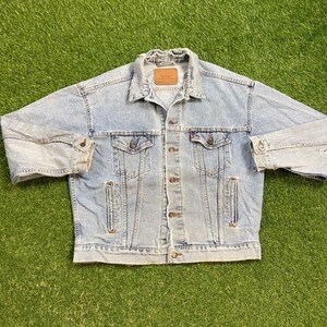 Vintage Levi&#39;s Strauss Jean Jacket Made USA Size Large L American USA Classic Blue Jean Jacket Button Down 1990s 90s Original