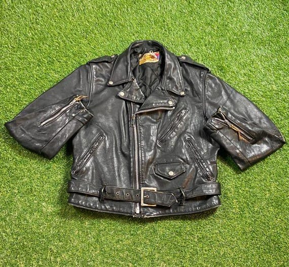 Vintage Black Leather Jacket Made USA Size Small S American