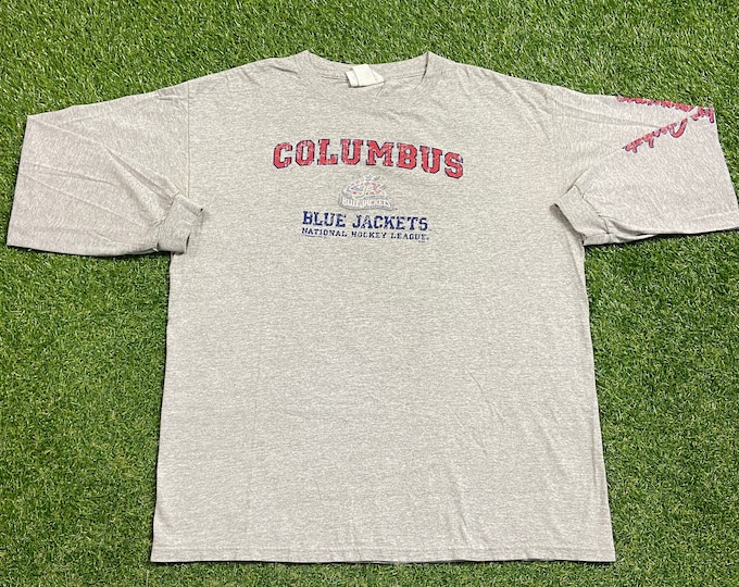 Vintage Columbus Blue Jackets Long Sleeve Shirt CSA Size Xtra Large XL Ice Hockey NHL Ohio 1990s 90s