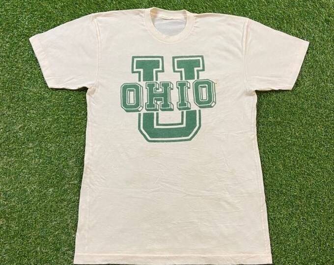 Vintage University of Ohio T Shirt Tee Size Small S Cleveland NCAA College Football Classic 1970s 70s Original State