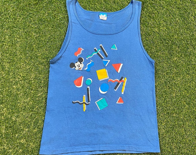 Vintage Mickey Mouse Tank Top Shirt Disney Character Fashions Made USA Size Medium Walt Disney World Magic Kingdom WDW Disneyland 1990s 90s