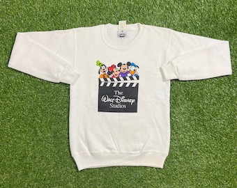 Felpa girocollo vintage dei Walt Disney Studios, prodotta negli Stati Uniti, taglia L da ragazzo, Topolino, WDW Magic Kingdom, Disneyland, classica anni '90.
