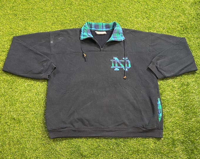 Vintage Notre Dame University Sweatshirt Made USA Size Xtra Large XL NCAA College Football Fighting Irish Pull Over Oversized 90s