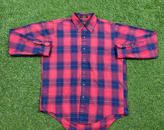 Vintage Eddie Bauer Button Down Size Large L American Clothing Apparel Classic 90s 1990s