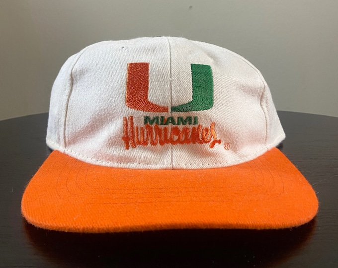 Vintage University of Miami Hurricanes Hat Cap OSFA 305 The U Miami Style Florida NCAA College Football 1990s 90s