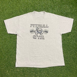 Vintage Pitbull Gym T Shirt Tee Size Xtra Large XL Gold&#39;s Gym Classic Gym Workout Exercise Weights No Pain No Gain Weightlifting 1990s 90s
