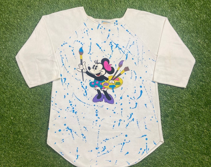 Vintage Minnie Mouse Crewneck Sweatshirt Sunday Comics Size Large L Walt Disney World Magic Kingdom WDW Disneyland Mickey Mouse 1990s 90s