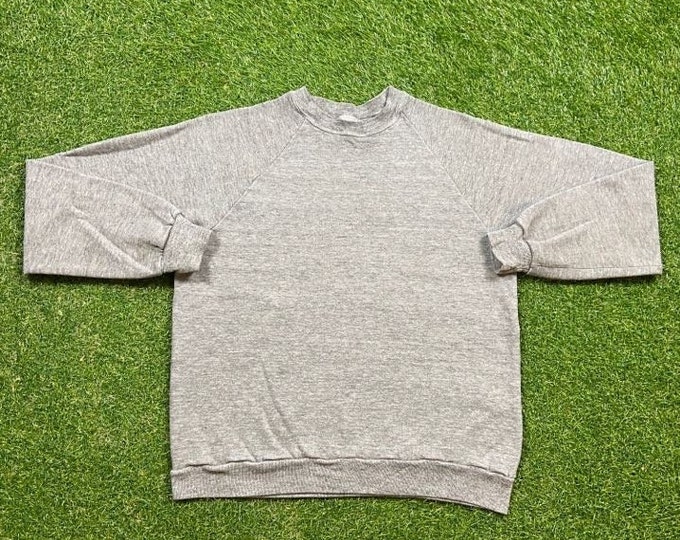 Vintage Gray Crewneck Sweatshirt Size Small S Tri Blend Rayon Quality 1990's Comfy Great Fit Original 90s Pull Over