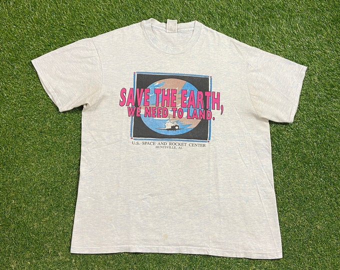 Vintage US Space and Rocket Center T Shirt Tee Size XL NASA Huntsville Alabama Kennedy Space Center Galaxy Moon Space 1990s 90s