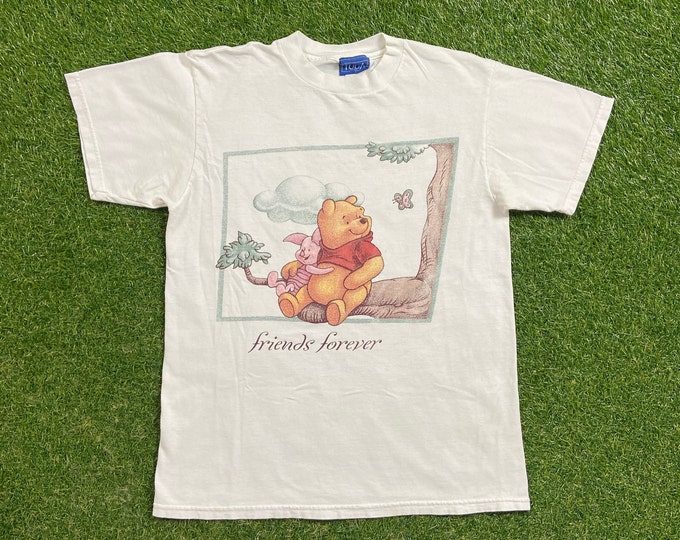 Vintage Winnie The Pooh T Shirt Tee Made USA Size Large L Walt Disney World WDW Classic Cartoon Mickey Mouse Pooh Piglet 1990s 90s