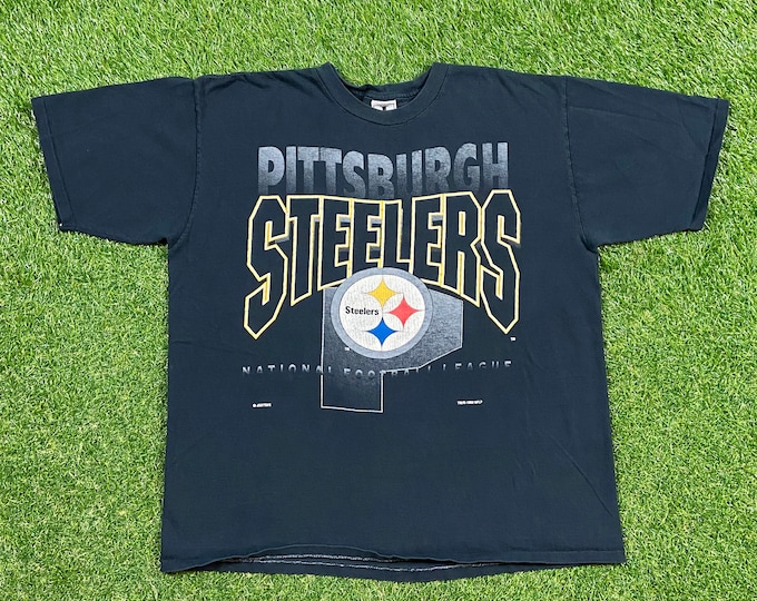 Vintage Pittsburgh Steelers T Shirt Tee Jostens Sportswear Made USA Size Xtra Large XL Pennsylvania 90s Classic 1990s 3D