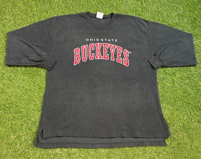 Vintage Ohio State University Crewneck Sweatshirt Size XXL 2XL Cleveland NCAA College Football Basketball OSU 1990s Pull Over Oversized