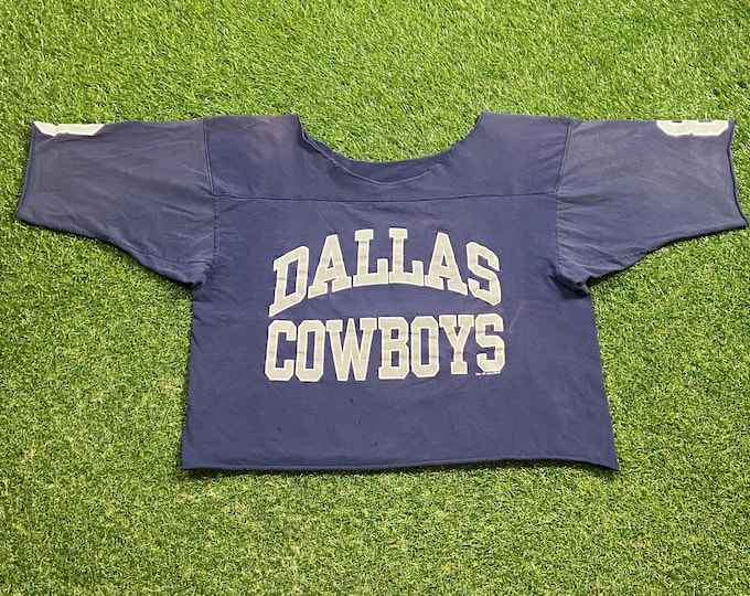 Vintage Dallas Cowboys Crop Top T Shirt Tee Size Xtra Large XL NFL Football Aikman Texas 1990s 90s