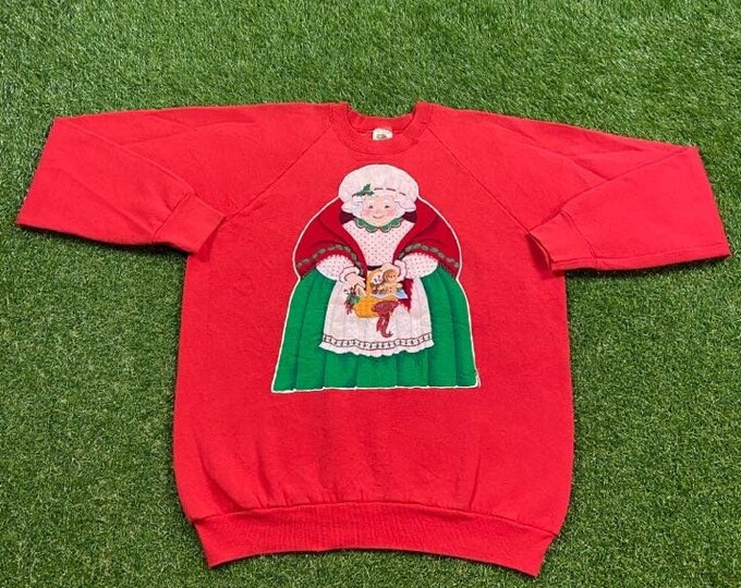 Ugly Christmas Sweater Vintage Tacky Holiday Party Merry Santa Claus Classic Size Xtra Large XL Xmas Classic 90s 80s Mrs Claus