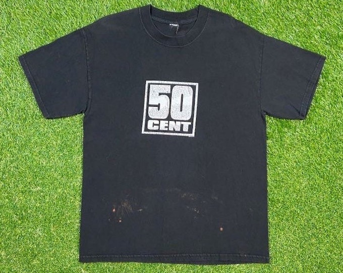 Vintage 50 Cent T Shirt Tee Size Medium M Hip Hop Rap Music Rare Print Rap tee Bootleg East Coast New York City 90s