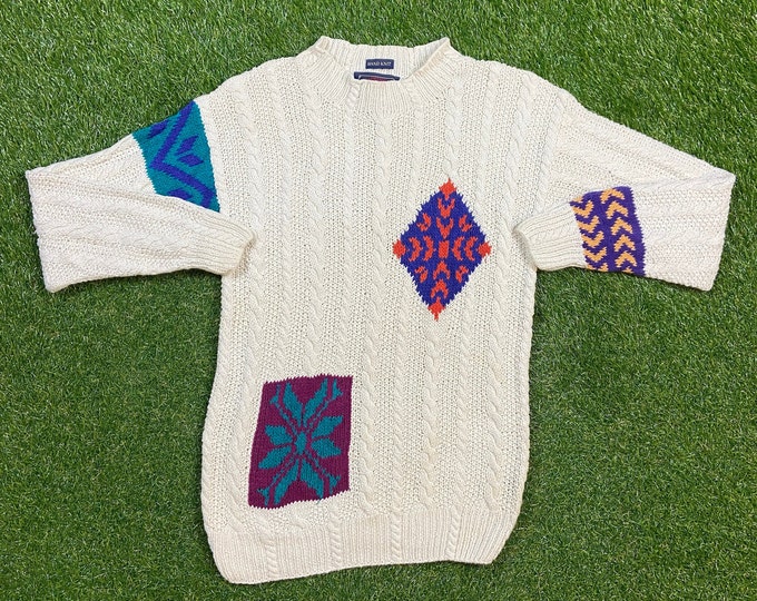 Vintage Polo Ralph Lauren Knitted Crewneck Sweater Quality 90s Size Medium M RL American Apparel Bear Horse Pull Over Oversized Comfy Warm
