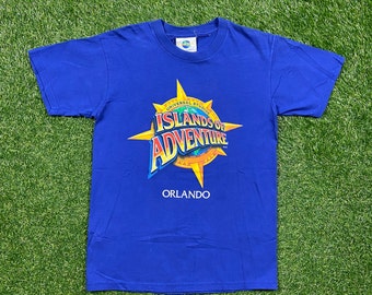 Vintage Islands of Adventure T Shirt Tee Size Small S Universal Studios Florida Rare Orlando FL Amusement Park 1990s 90s