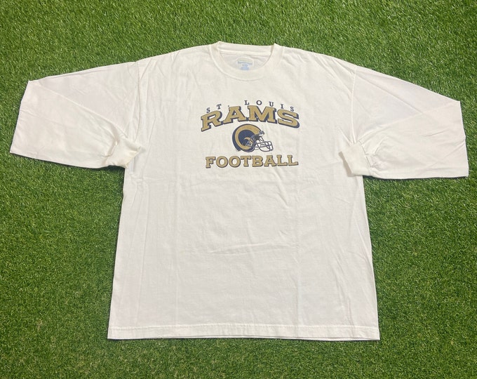 Vintage St Louis Rams Long Sleeve Shirt Reebok Size Xtra Large XL NFL Football Missouri Los Angeles Super Bowl Warner 1990s 90s